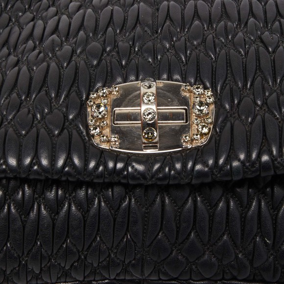 MIU MIU Black Matelasse Leather Crystal Shoulder Bag - Picture 5 of 8